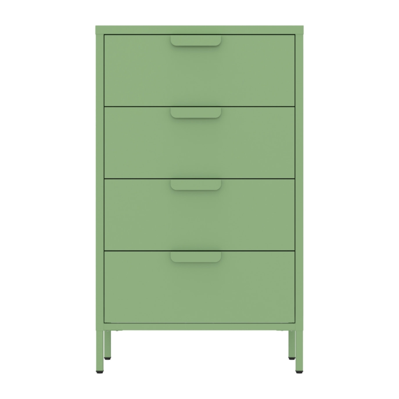 Cassettiera in metallo 4 cassetti 60x38x101 cm verde salvia - Pop