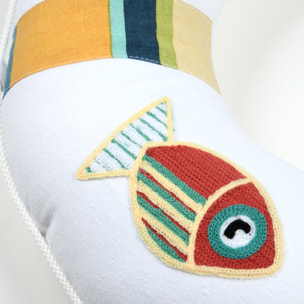 Coussin bouée polycoton - Blanc