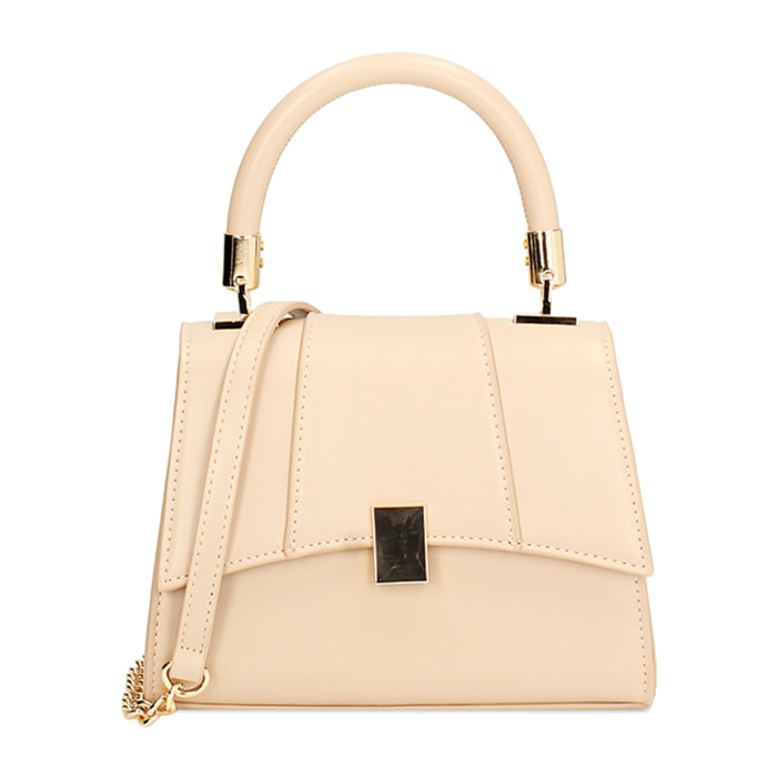 Mini bag donna beige a trapezio