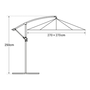 Parasol déporté et housse MOLOKAI carré - Beige