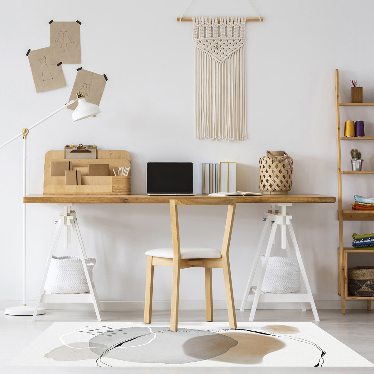 Alfombra de vinilo CERAMIKO, Nadia, diseño moderno [Diam] 180 cm