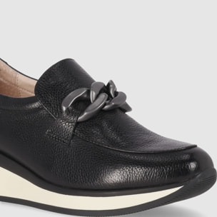 Zapatos de Piel - Negro - Tacón: 4 cm