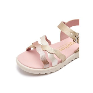 Sandalias Planas de Niña Planas en Dorado