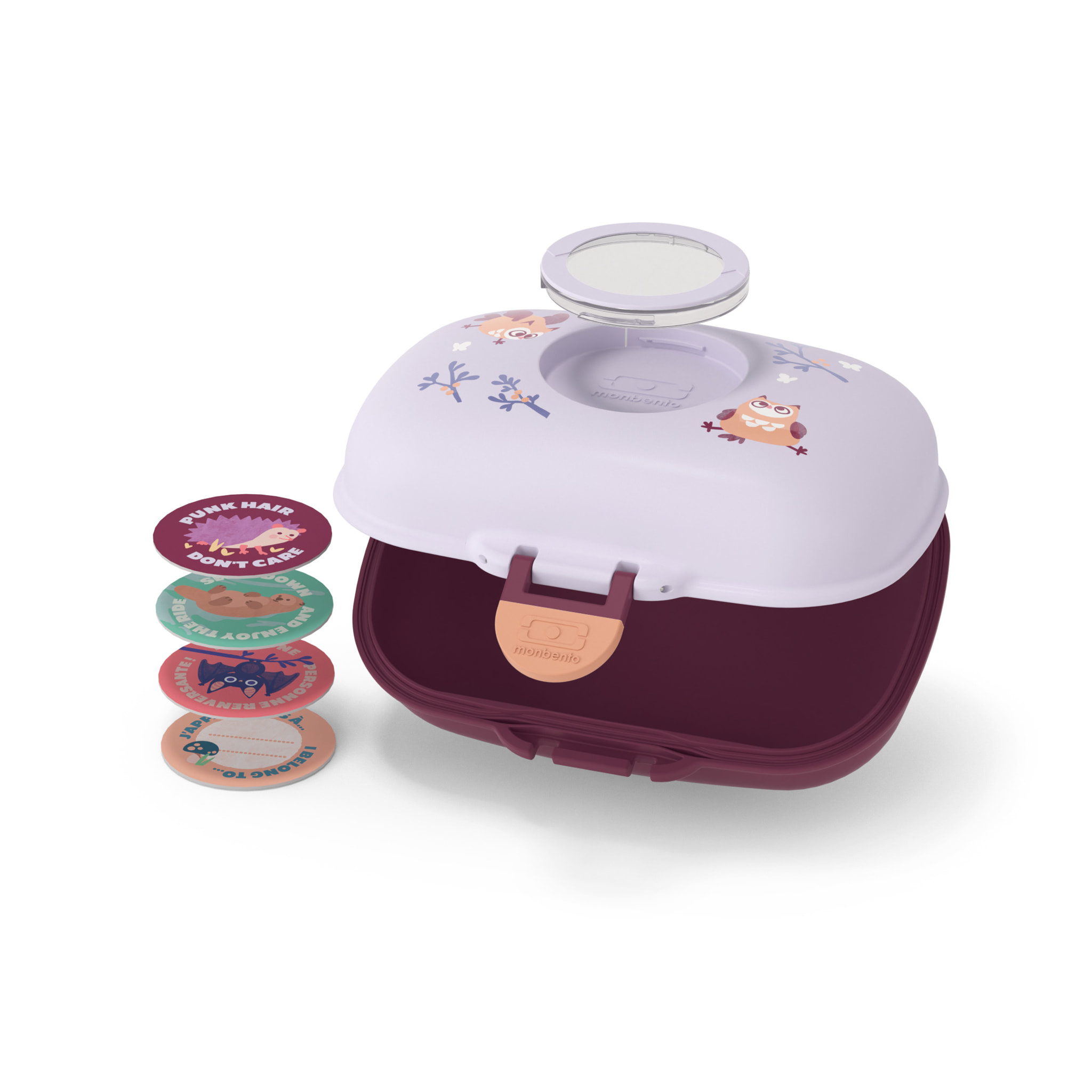 Boîte à goûter enfant Gram 600ml Violet Chouette