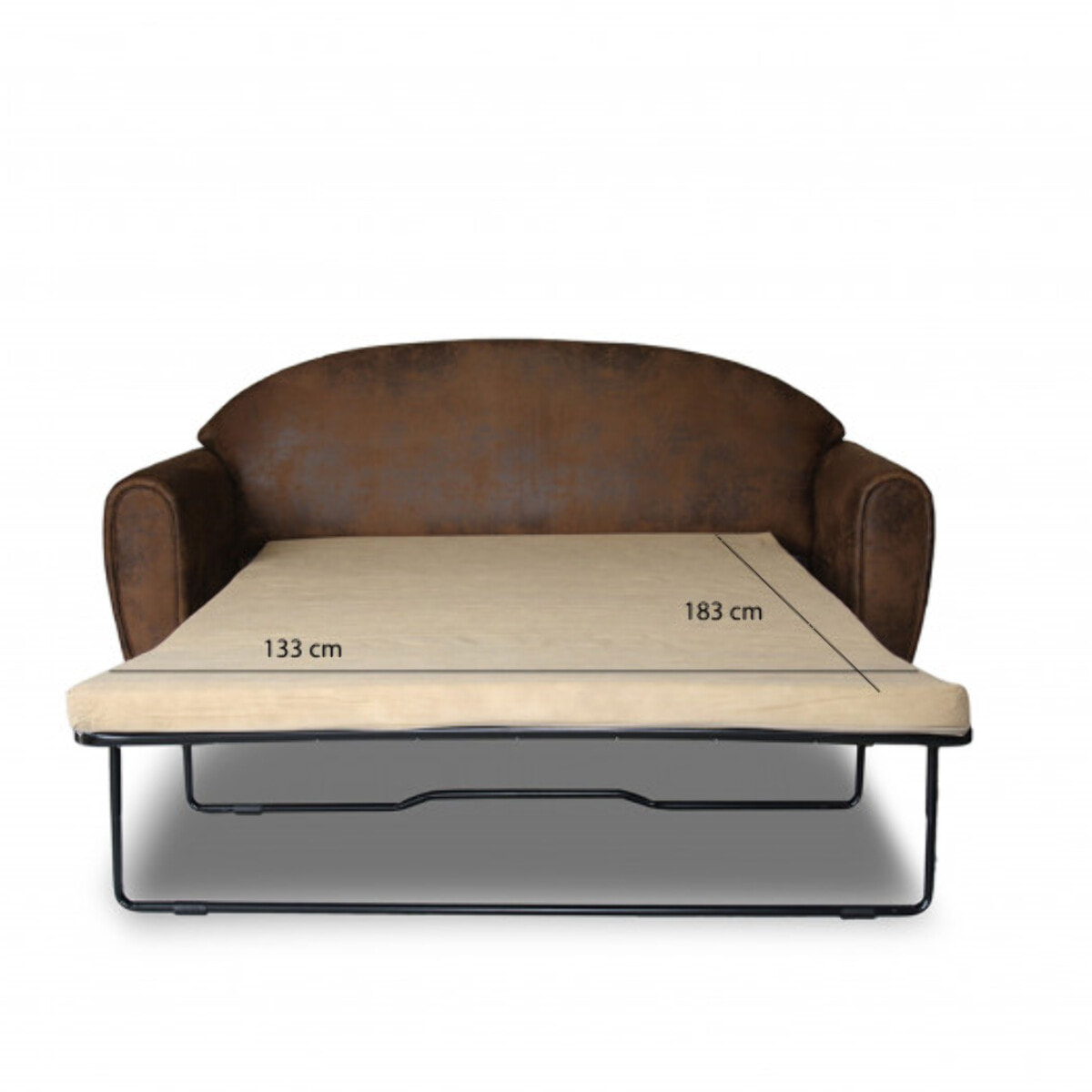 Canapé convertible 3 places vintage en microfibre effet vieilli - CLUB