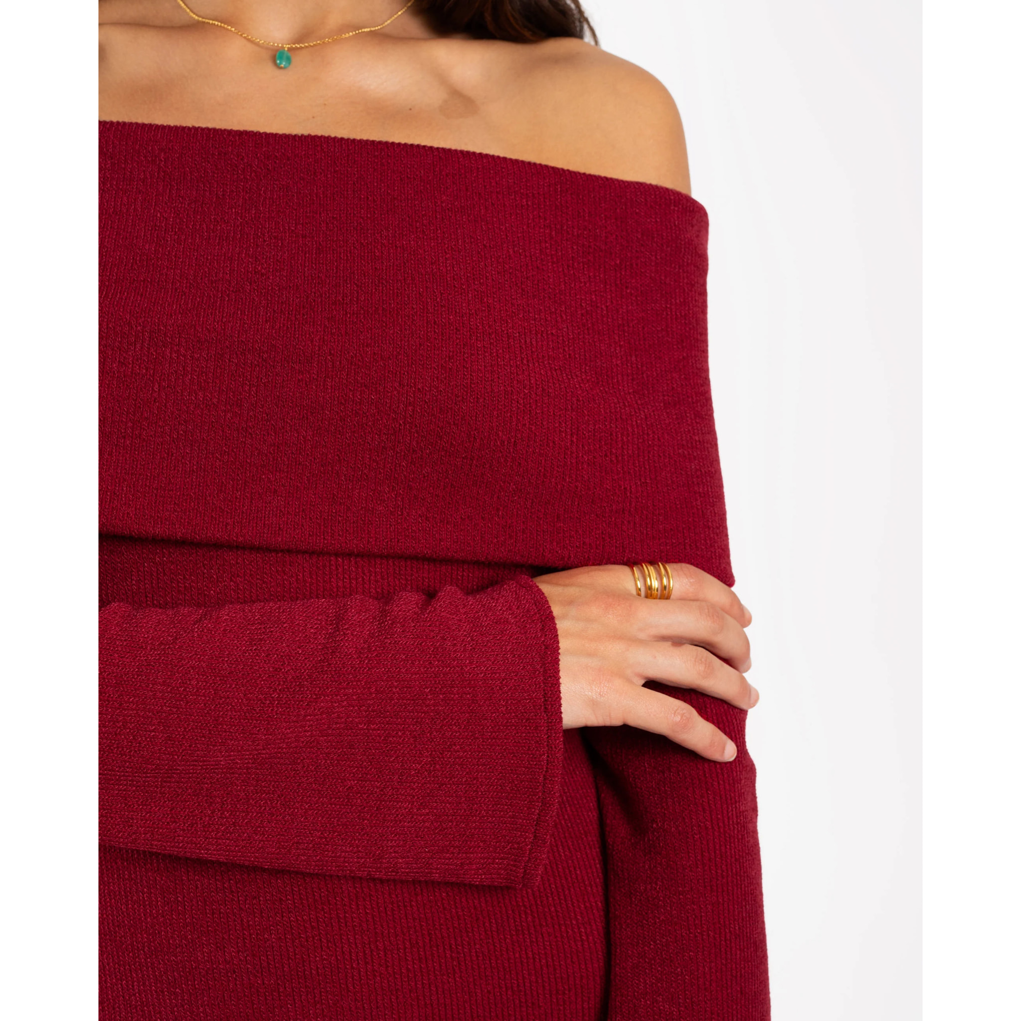 Vestido largo de punto con manga