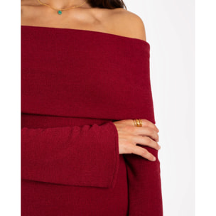 Vestido largo de punto con manga