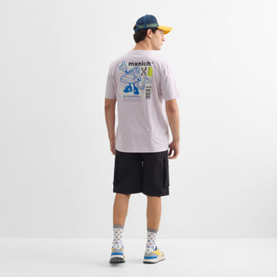 Camiseta oversize MUNICH streetwear de algodón orgánico lila