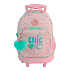 Trolley Fjo Compacto Doble Cuerpo Gran Capacidad Blin Blin Chic. Espaldera y tirantes ajustables y acolchados.