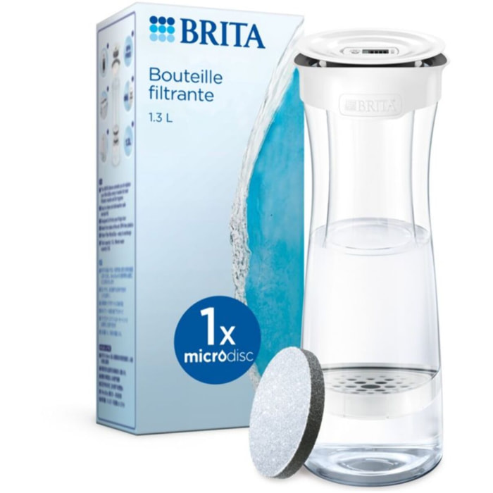 Gourde filtrante BRITA Fill & Serve blanc graphite + 1 filtre à eau MicroDisc