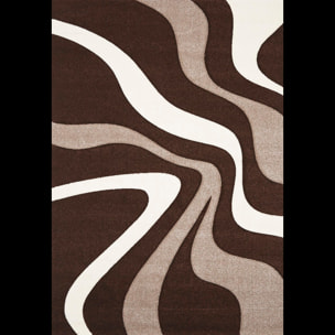 tapis salon 160x230 tissé marron rectangle motif rond DI 760