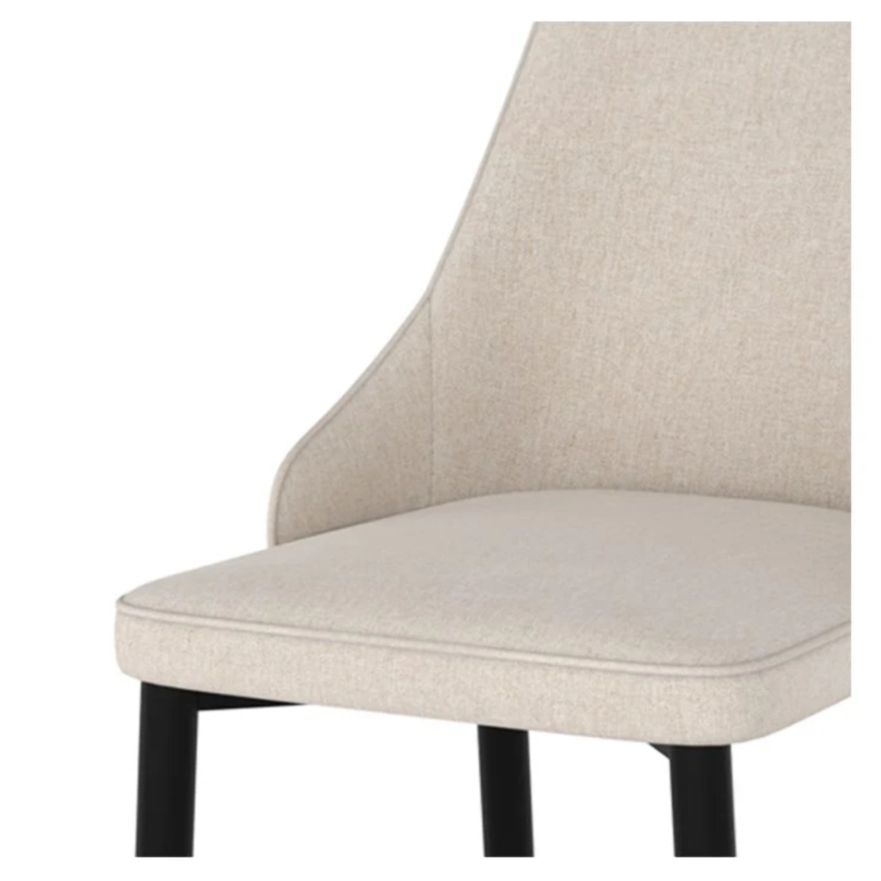 Lot de 2 chaises en tissu beige et pieds en métal - Pipo