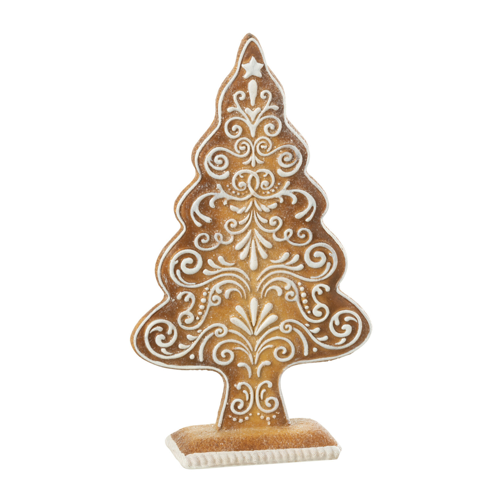 J-Line décoration Pain D'épice Maison - polyrésine - beige/blanc - large