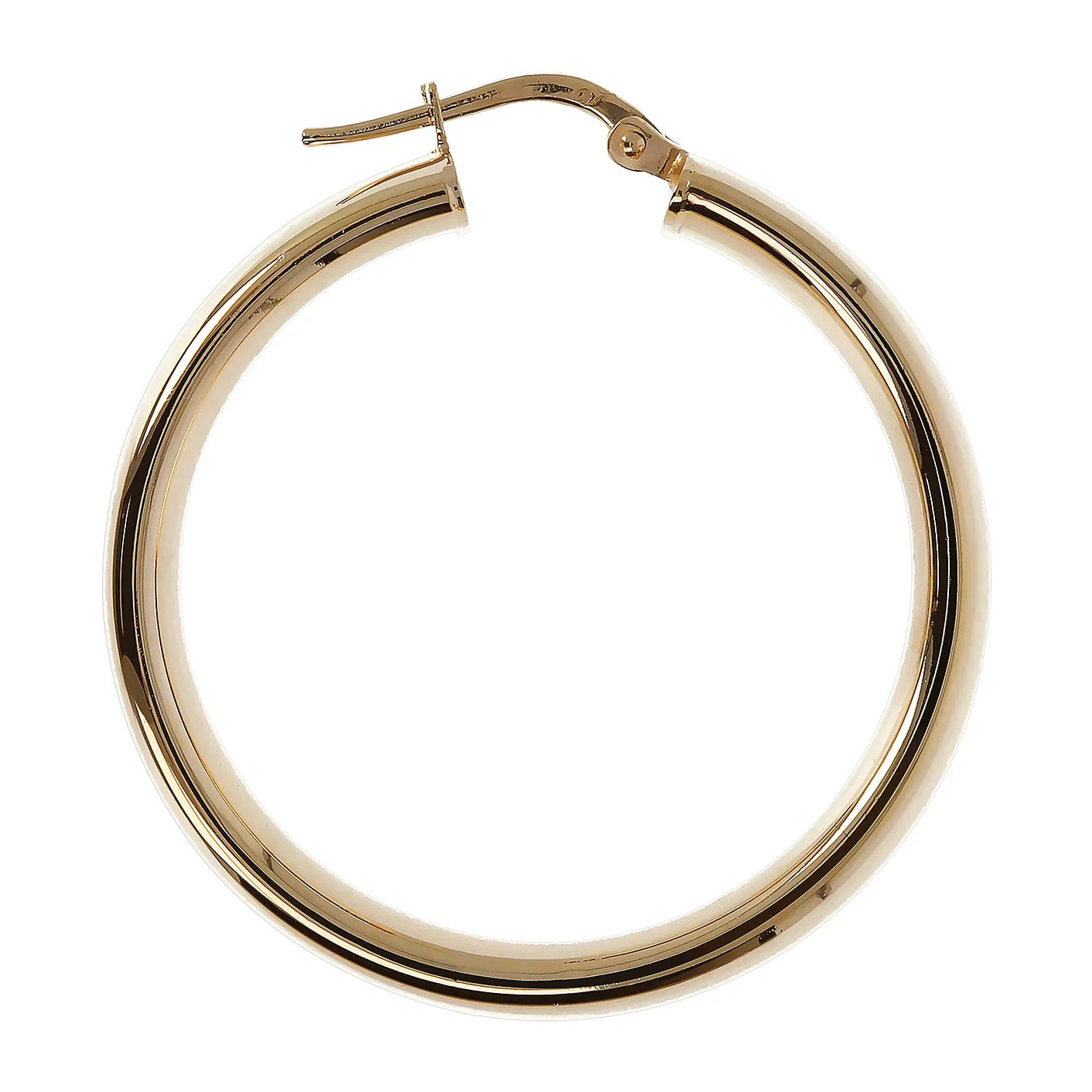 Orecchini a Cerchio Diamantati in Argento 925 placcato Oro Giallo 18Kt Diametro 3cm