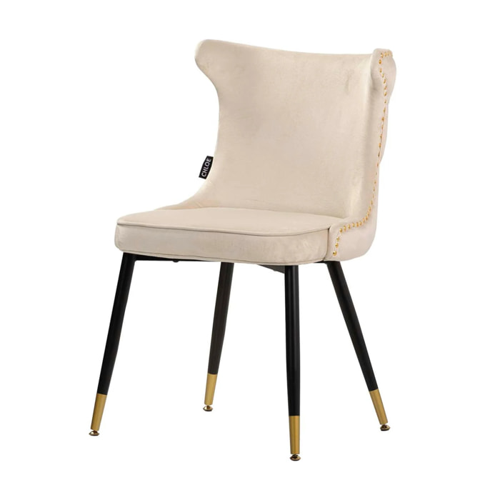 Silla Tachuelas Velvet Blanco Aspen 49x54x79 Cm