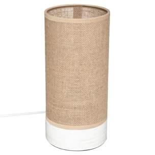 Lampe cylindre "Elva" lin beige H27cm