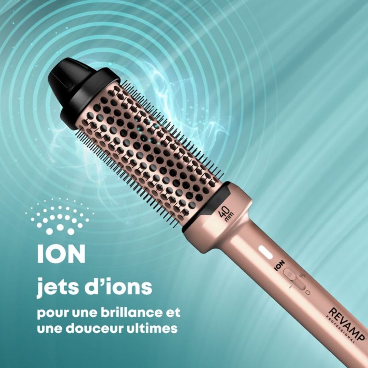 Brosse chauffante REVAMP Volume et Vagues Progloss 40mm Or