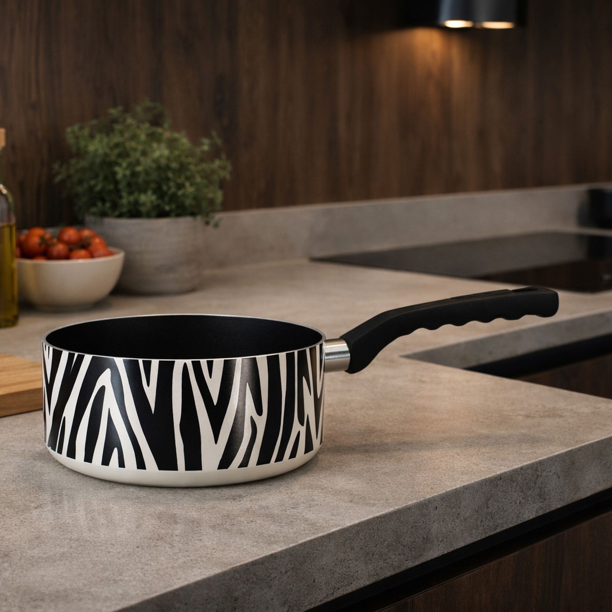 Lot de poêle et casserole en aluminium à motif zèbre - tous feux ANIMALS