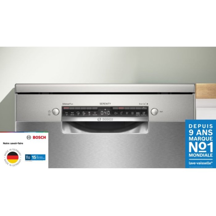 Lave vaisselle 60 cm BOSCH SMS4ECI28F Série 4 SERENITY Silence Plus