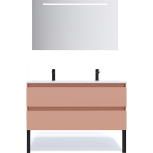Ensemble double vasque 2 tiroirs + miroir - HUDSON