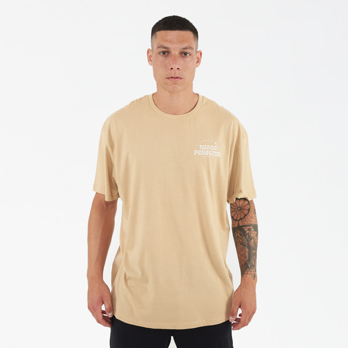 T-shirt in cotone uomo PEACEFUL beige