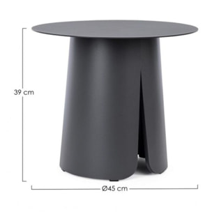 Tavolino rotondo BRYAN in alluminio antracite