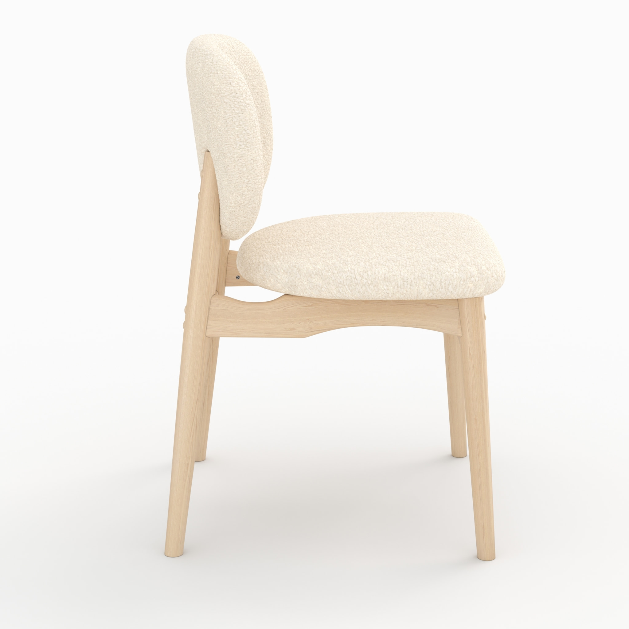 Lot de 2 chaises en tissu bouclé beige - Paulette