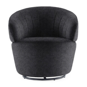 Fauteuil en tissu gris anthracite pivotant - ROMANE