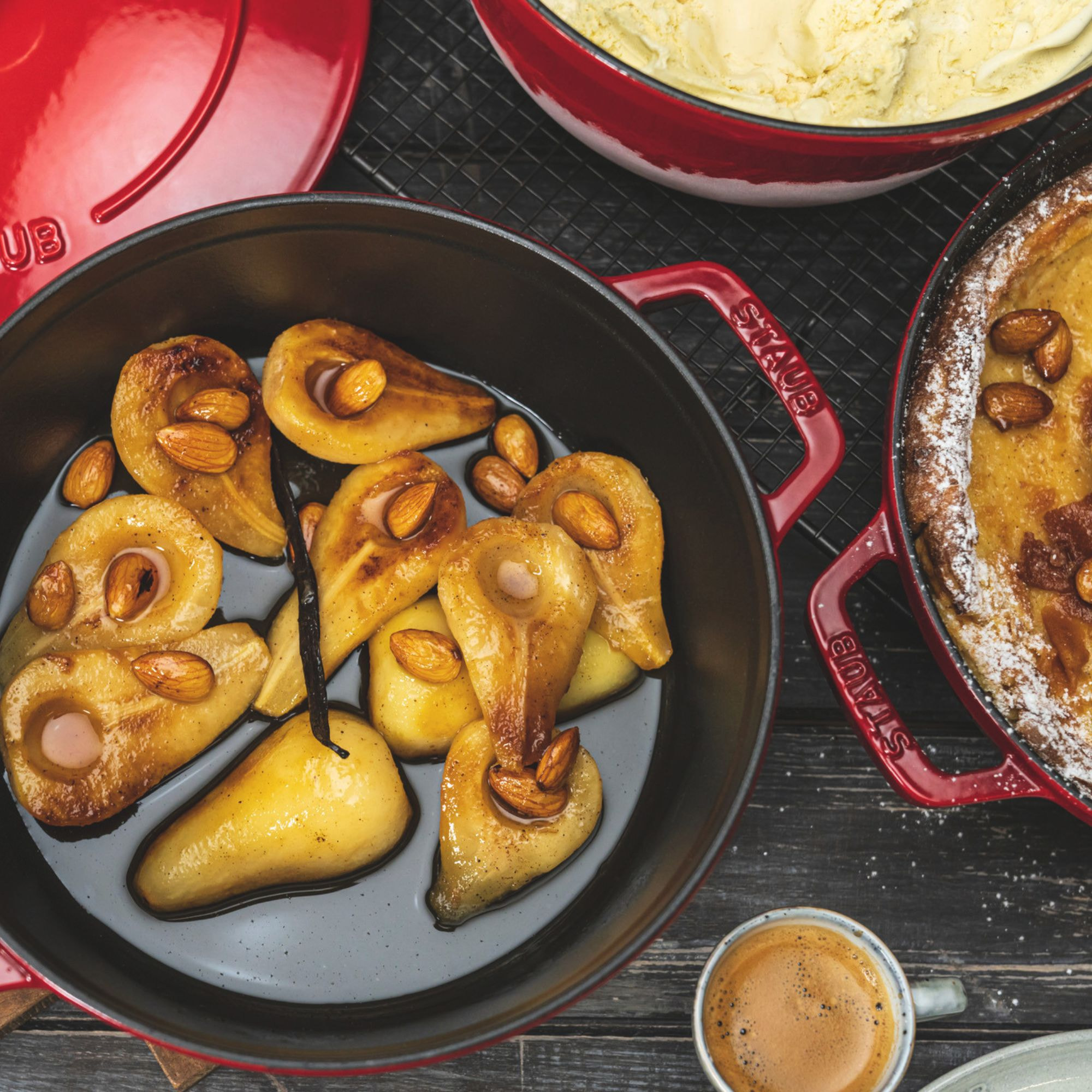 2-pcs, Set empilable, Cerise