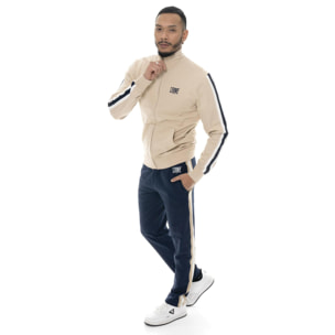 Tuta da uomo con colletto e zip in cotone non garzato Leone Easy