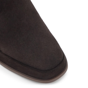 Botín de tacón Blanche en serraje con detalle intrecciato y cierre elástico