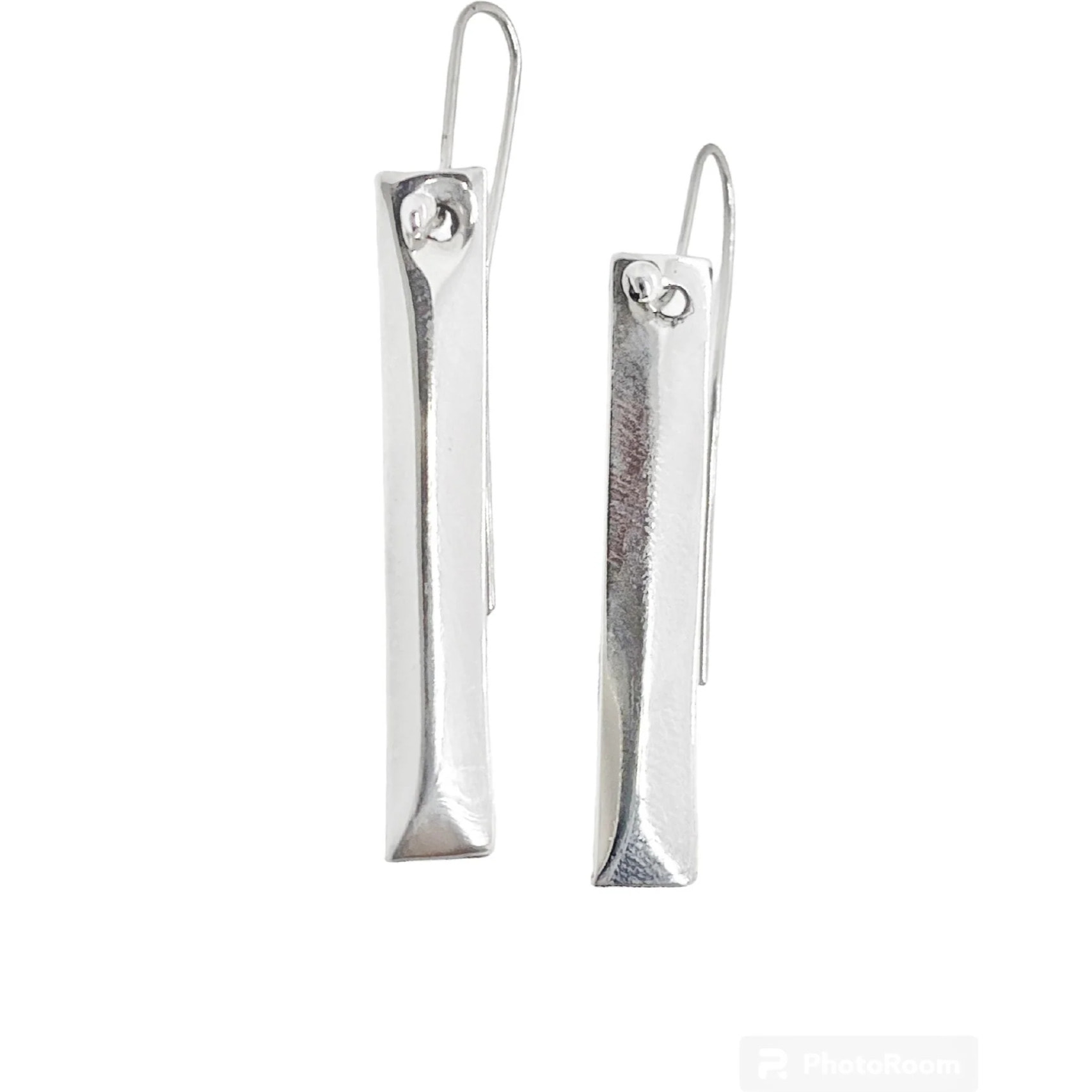 Pendiente Plata Única en plata de ley gancho y rectángulo