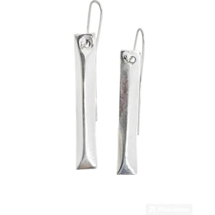 Pendiente Plata Única en plata de ley gancho y rectángulo