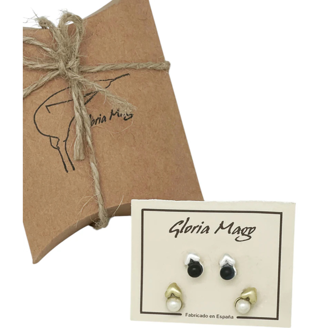 Pack de pendientes corazón mini con bolita en plata 10µ y dorado