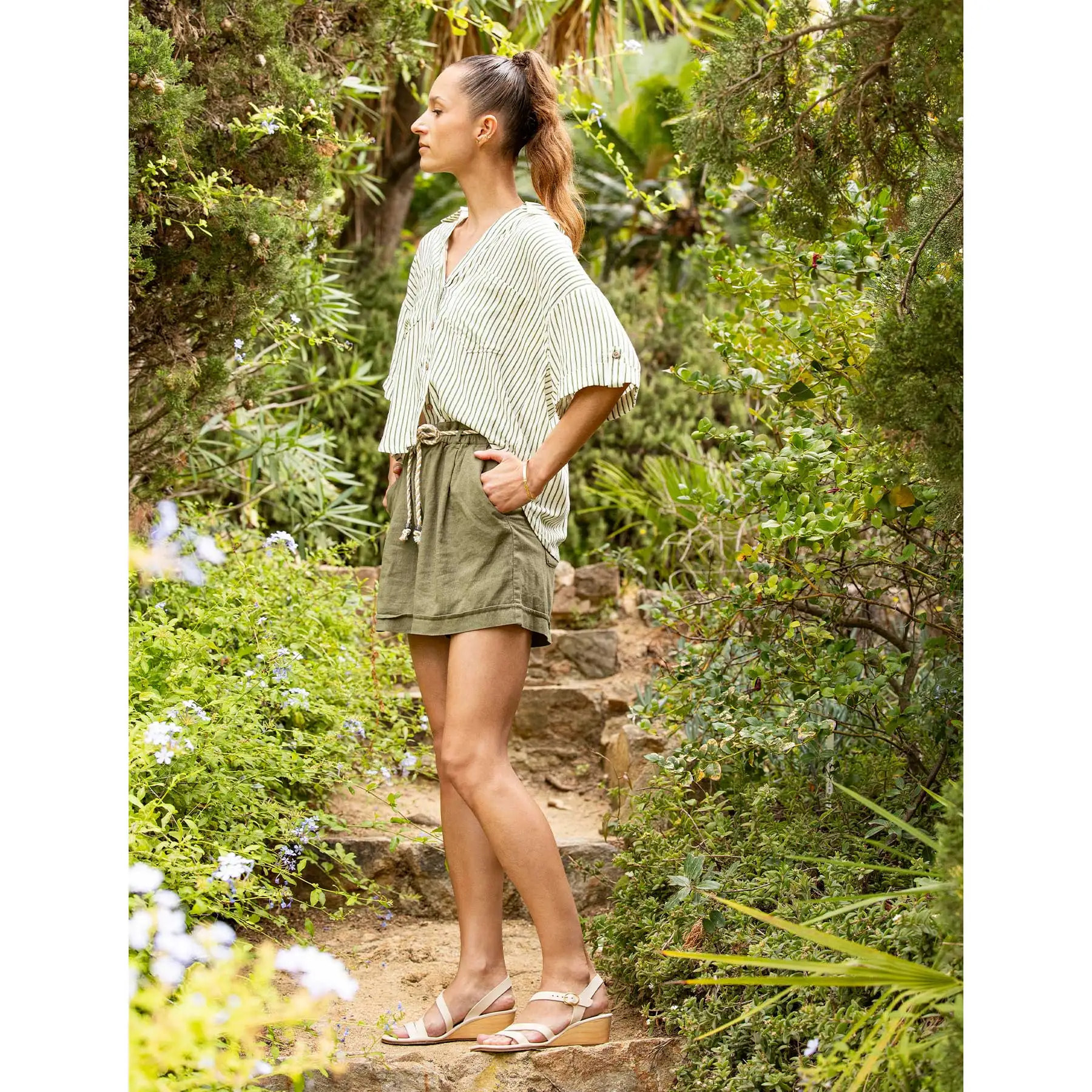 Sandalias con tacón N852 SOFT NAPPA CUERO/ GAIA color Cuero