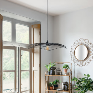 Suspension filaire "Cuzco" noire - métal D58 cm