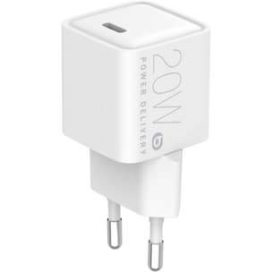 Chargeur ESSENTIELB 20W charge rapide USB-C Blanc compatible iPhone 17 16 15 Pro Max et Samsung Galaxy