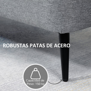 Banco de Almacenamiento Tapizado Lino con Tapa Abatible 102x40x39,5 cm Gris