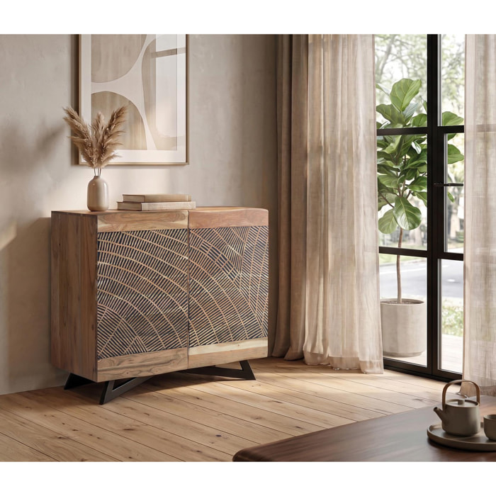 Aparador de Madera de Acacia Estilo Rústico Moderno