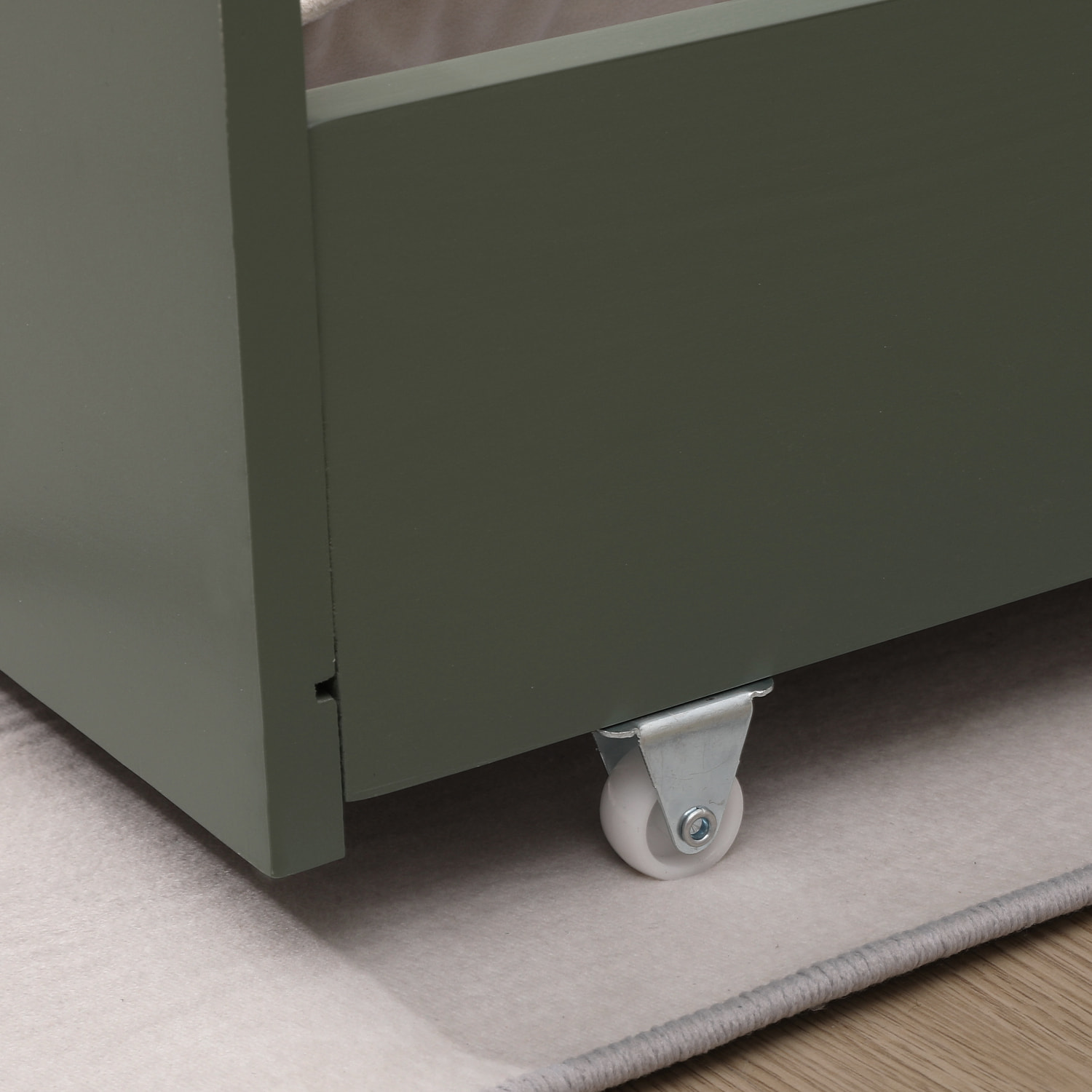 Lit cabane pour enfant 190x90cm vert avec tiroirs MARCEAU