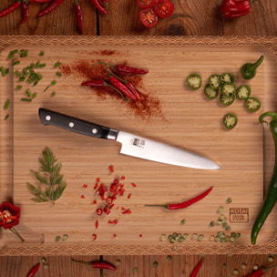 Set di coltelli Petty, Santoku e set per affilare Deluxe : Hashi Classico - acciaio inossidabile