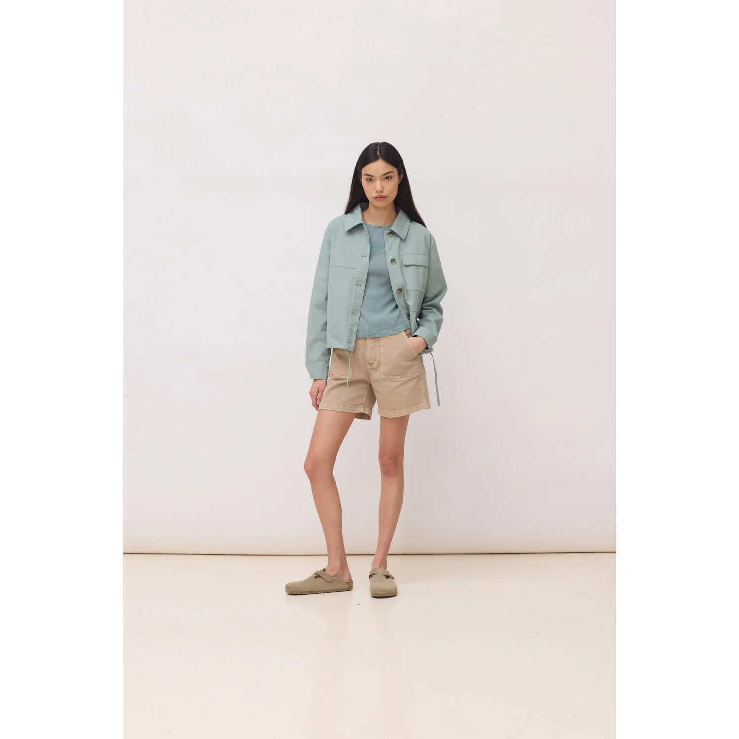 CHAQUETA SHIRR MUJER SAGE