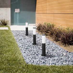FORLIGHT Koral (5uds) Baliza Exterior para Jardín Resistente al Agua IP55. Bolardo de Acero Inoxidable Gris Urbano 23W