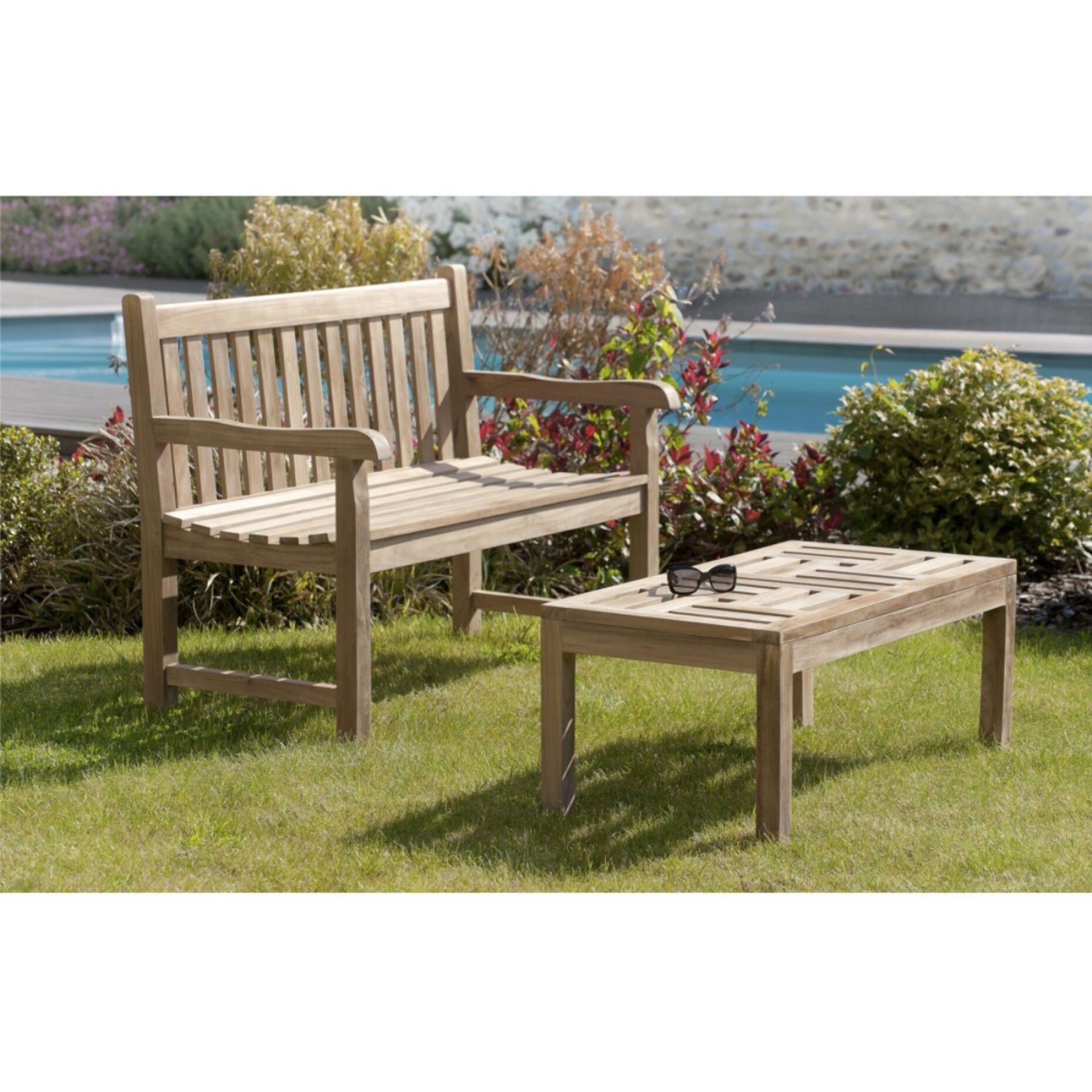 FUN - Banc de jardin Java en bois Teck
