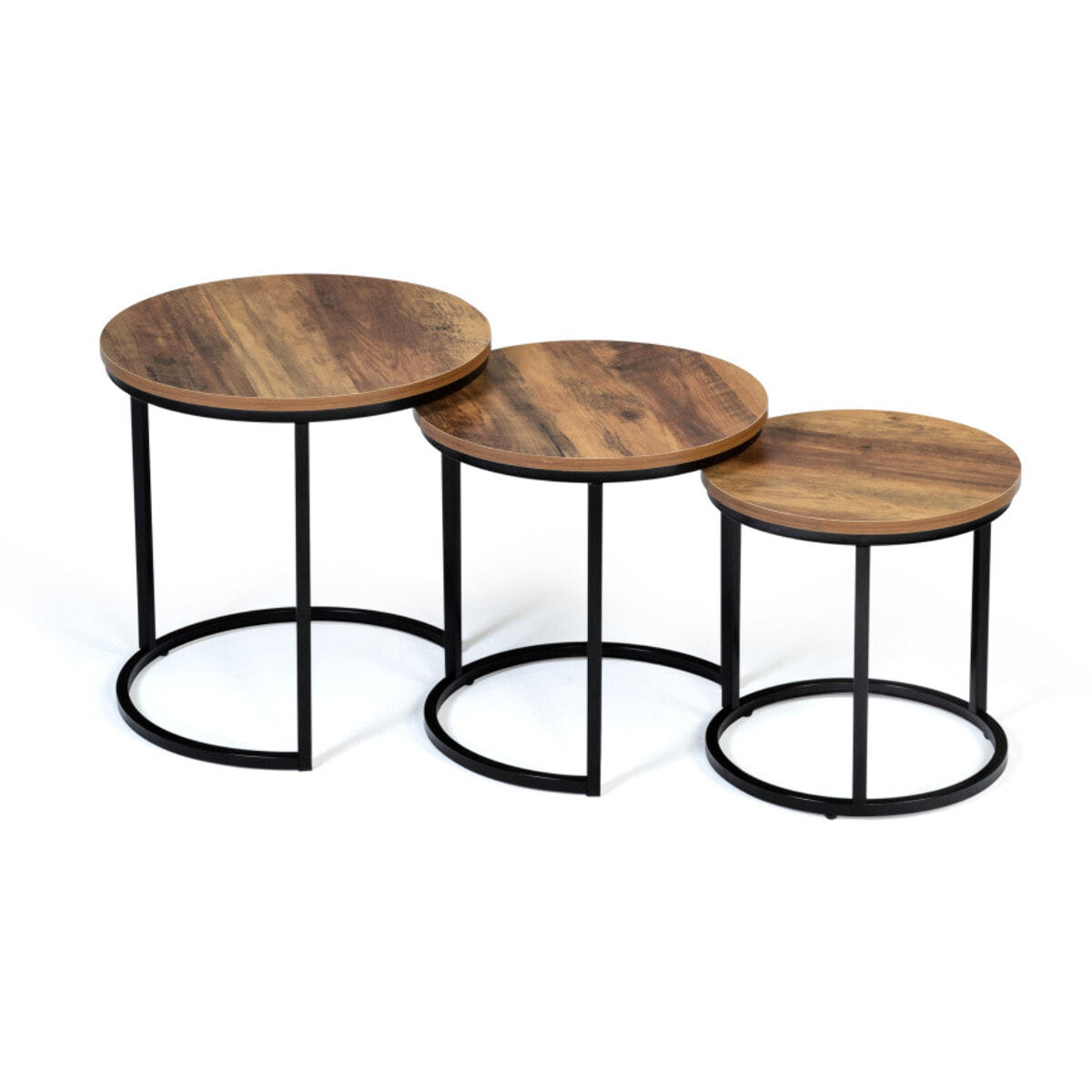 Tables basses rondes gigognes Elize - lot de 3