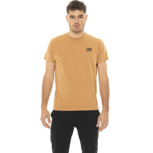 T-shirt da uomo in cotone elasticizzato a manica corta con logo piccolo "Basic"