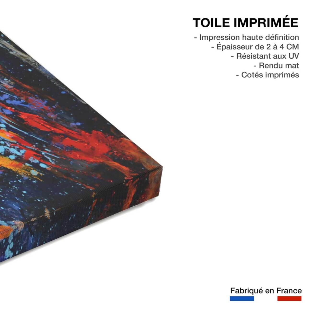 Tableau abstrait reflets d'eaux Toile imprimée