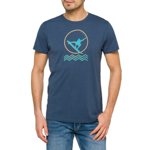 T-shirt in cotone 150 gr Hot Buttered Groove Blu Indigo.