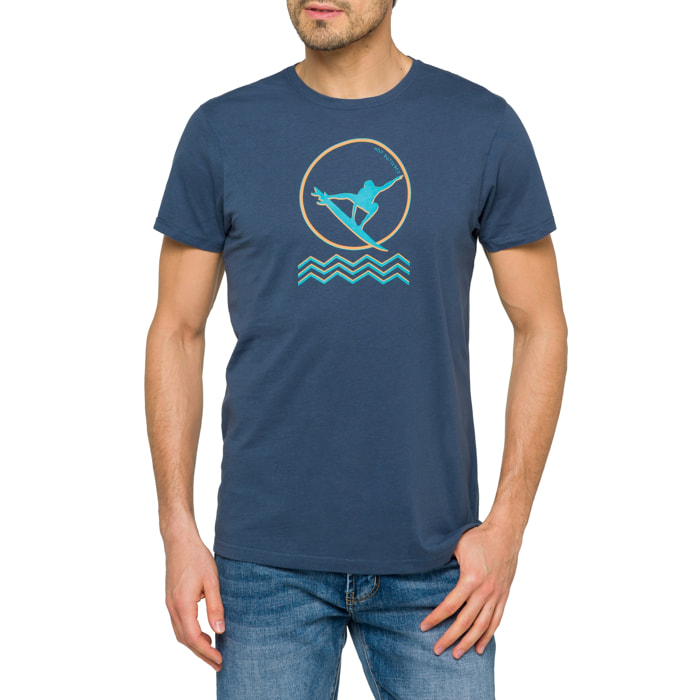 T-shirt in cotone 150 gr Hot Buttered Groove Blu Indigo.