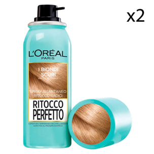 2x Spray Colore Biondo Scuro per Capelli Bianchi Colore Ritocco Perfetto